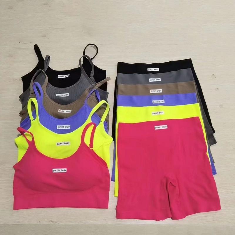 Product Introduction of Womens Intimate Sexy Bra Bustier Shorts Set Camisole Padded Tank Top Female Slim Sports Underwear Pants Suit Summer Lingerie 0