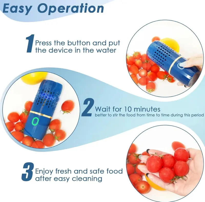 Fruit Washing Machine, Wireless AutomaticVegetable Cleaner, Vegetable Washing MachineGadgets for The Home, Fruit Cleaner Device,Specialty Kitchen Electric Appliances, HomeEssentials, Appliance, Electric 6