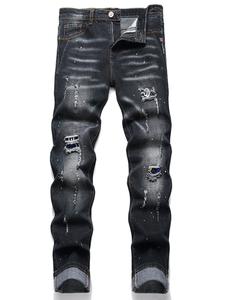 Men's Fashionable Ripped Jeans, Jeans Distressed, Casual Comfy Regular Fit Denim Pants for Daily Wear, Fashion Men's Bottoms for All Seasons