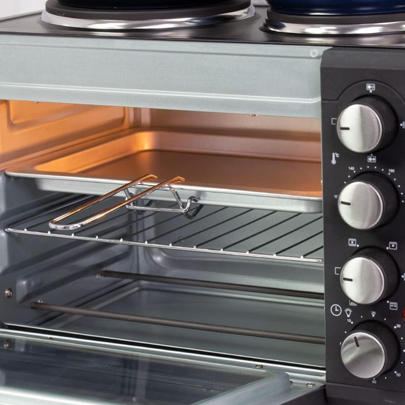 Quest 35379 26L Twin Hob Countertop Rotisserie and Convection Mini Oven/Adjustable Temperature/Accessories Included / 60 Mins Timer & Auto Shut Off with Bell 2