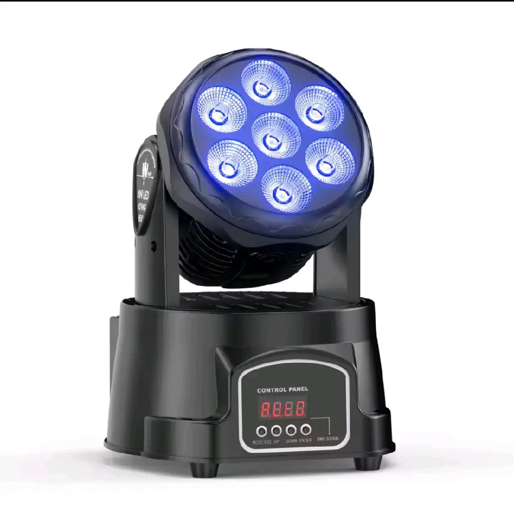 Professional Stage Effect Wash Light for Disco DJ Party Music Dance Club - 7x15W LED Moving Head Light 4 IN 1 RGBW