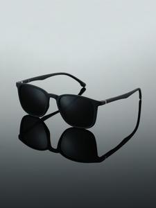 Men's Trendy Cool Polarized Square Glasses, Vintage Casual Sunglasses for Everyday Use, Fashion Styling Accessories for Outdoor Activities, Modern Trendy Sunglasses