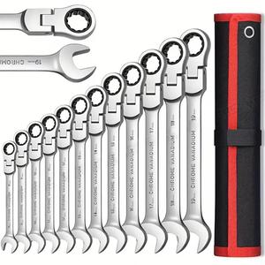Flex Head Ratcheting Wrench, Metric Ratchet Combination Wrenches, Gear Spanner, Hand Tools for Home & Office