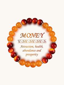 Orange Stone Beaded Bracelet, Natural Stone Bracelet, Fashion Jewelry for Women & Men, Trendy All-match & Exquisite Jewelry for Birthday Gift