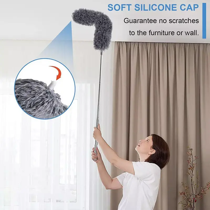 250cm Extendable Feather Duster Telescopic Magic Dust Brush Long Reach Handle 3