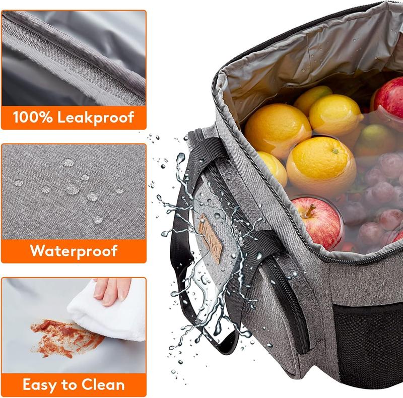 15L (24 Cans) Insulated Lunch Bag, Cooler Bag for Lunch/Work/School/Beach/Picnic (Grey) 3