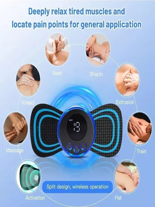 Mini Massager Machine with 8 Modes and 19 Levels for Pain Relief and Comfort 7