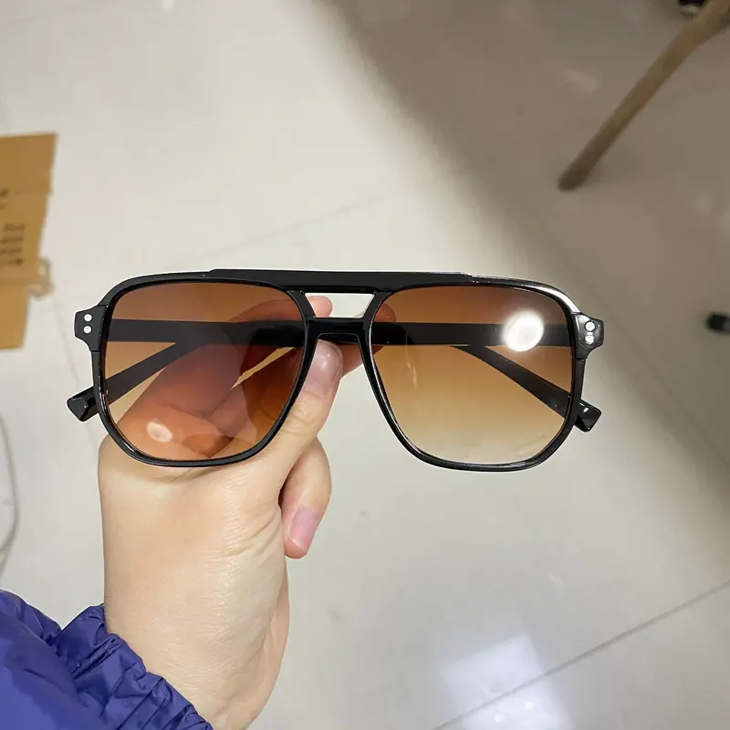 Vintage Men Women Big Sunglasses Men Square Shades Brand Designer Unisex Sun Glasses Black Lense Male Female Sunglasses UV400 7