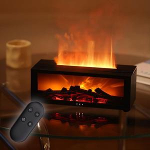 Simulation Fireplace Humidifier, 1 Count USB Powered Flame Diffuser Humidifier with Timer, Waterless Auto-Off Humidifier for Home Room Office