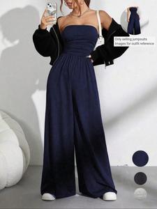 Women's Plain Tube Jumpsuit, Elegant Fashion Casual Jumpsuit for Daily Outdoor Wear, Women Jumpsuits for Summer