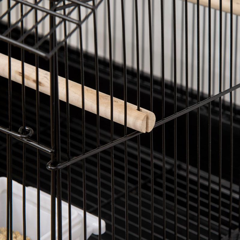 PawHut Metal Bird Cage - Small with Perch, Food Container & Handle for Finch and Canary 4