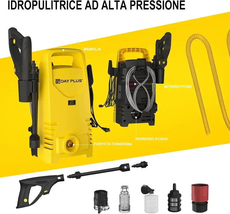 Home& Garden High Pressure Washer,3-IN-1 Power Jet Nozzle,High Power Portable Electric Jet Washer for Patio Car Driveway &Garden 5000W Electric High Pressure Washer 350Bar/5000PSI Power Jet Wash Patio Car with flow rate of 5L/min Electric Pressure Washer 5