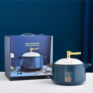 Heat Resistant Stockpot with Lid, 1 Set Simple Double Ear Design Cooking Pot with Handle, Kitchen Cookware for Soup, Stew, Rice, Home Supplies