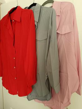 Product Review of Women's Plain Button Front Shirt, Casual Curved Hem Long Sleeve Collared Top for Spring & Fall, Ladies Clothes for Daily Wear from ✨**✨ 1
