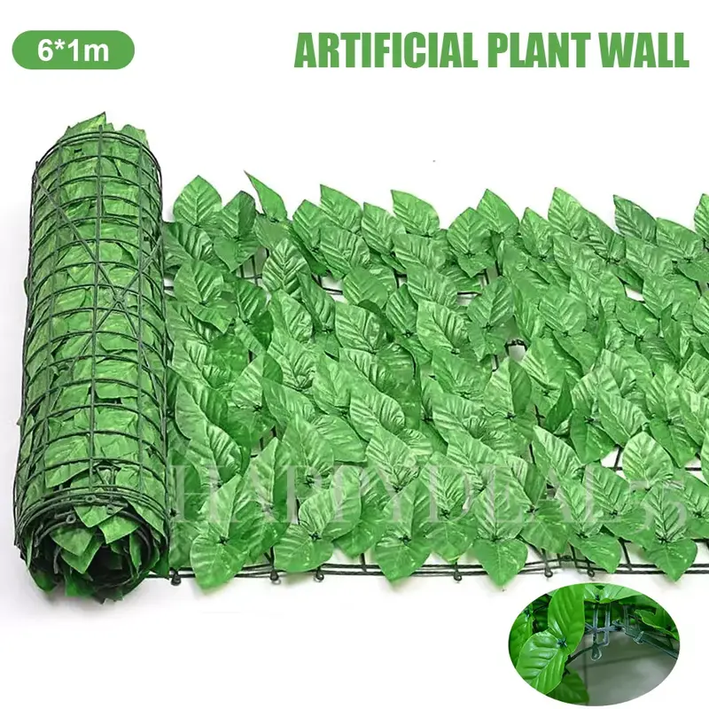 6M Artificial Hedge Fake Ivy Leaf Garden Fence Privacy Screening Roll Wall Panel 1