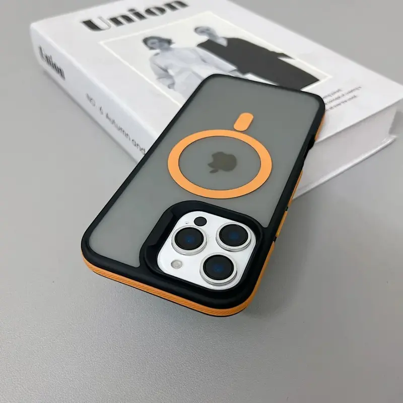 Luxury Magnetic Color Matte Translucent Armor Shockproof Case For iPhone 11 12 13 14 15 16 ProMax Magsafe Wireless Charge Cover Protection Smartphone Protective Casing Cellphone Protector Screen Protector Screen Protector Black 1