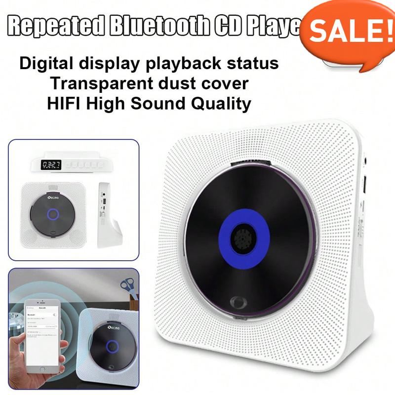 【JY】Retro Bluetooth CD Player with Wireless Speaker & USB-C Charging - Compact Hi-Fi Sound System for Home Office, Bedroom Decor, Aux Input and 20H Playtime, Vintage Music Gifts Audio Portable 0