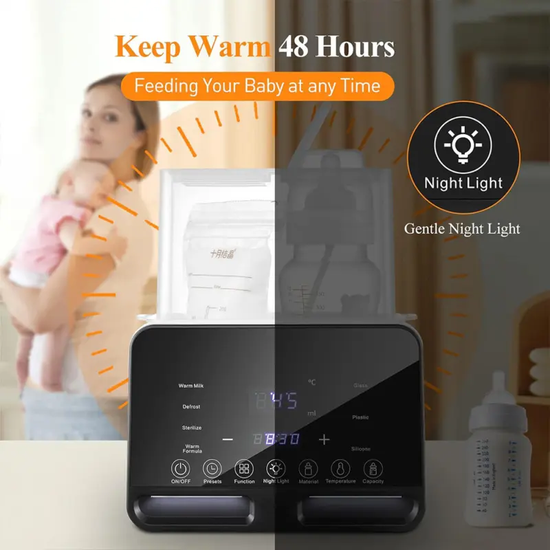 Baby Bottle Warmer Steriliser Fast Milk Warmer with LCD Display and Timer UK 7