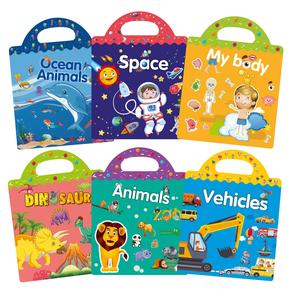 Reusable Sticky Book, 1 Count Educational Travel Activity Book, Perfect Birthday Gift for Boys and Girls