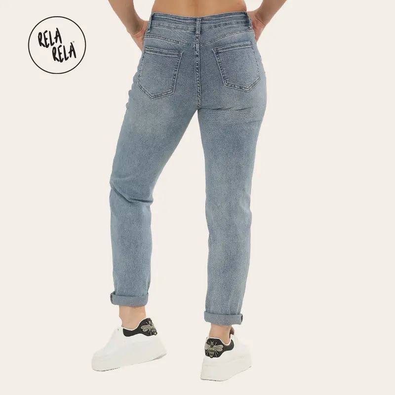 RELA RELA Regular Length Women's Viral Stretchy Slim Fit Mid-Waist Crop Jeans UK 6-14 2