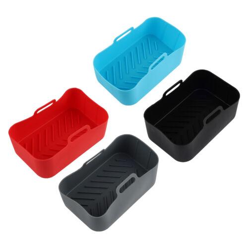 2PCS Square Silicone Pot For NINJA Air Fryer Kitchen BBQ Plate Heating Baking UK 3