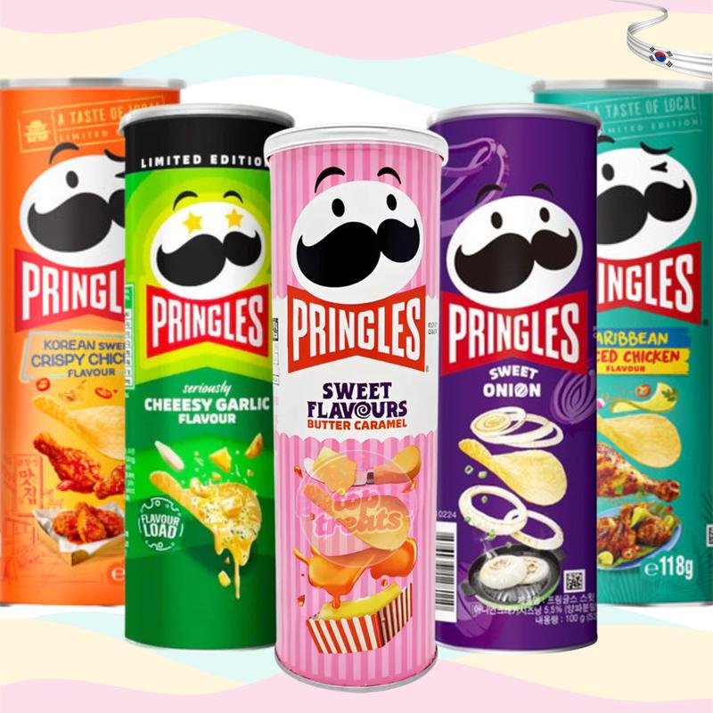 Pringles Korean Range Flavours - Butter Caramel/Cheesy Garlic/Caribbean ...