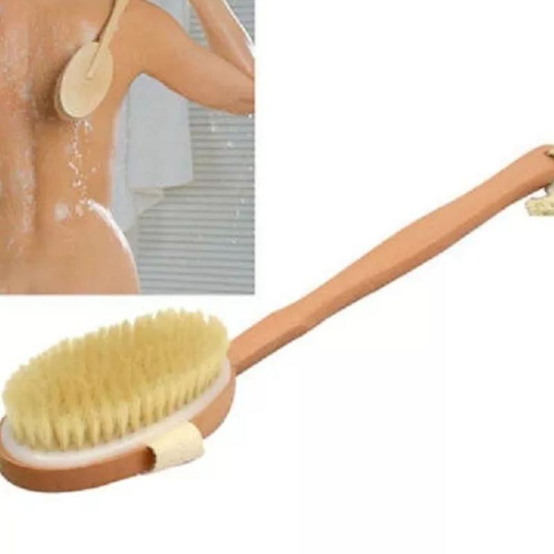Professional Dry Skin Brush Detachable Handle Body Bristle Bath Massager Scrub 5