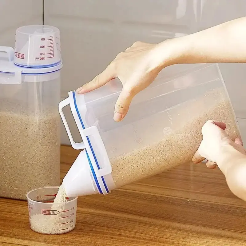 Rice & Grains Food Storage Canister 2L – Airtight Container with Measuring Cup | Moisture-Proof, Insect-Proof & Dust-Proof Kitchen Solution 3