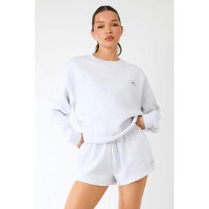 Kaiia Label Logo Oversized Sweatshirt Light Grey Marl