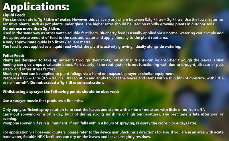 Product Introduction of Elixir Gardens Bumper Crop Blueberry Special Fertiliser | Soluble Feed for Blueberries, Raspberry & Strawberry Plants | 1kg - 20kg Supplied in Bag or Tub | NPK 12-10-10+ 4 | 1kg Resealable Tub 0