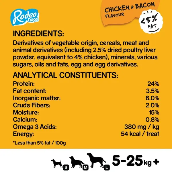 70 Pedigree Rodeo Duos Dog Treats Chicken & Bacon Dog Chews (10x123g) 7