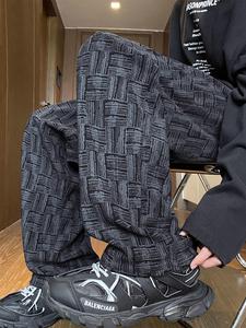 Men's Striped Print Corduroy Pants, Loose Casual Comfy Trousers for Spring & Fall, Men's Bottoms for Daily Wear