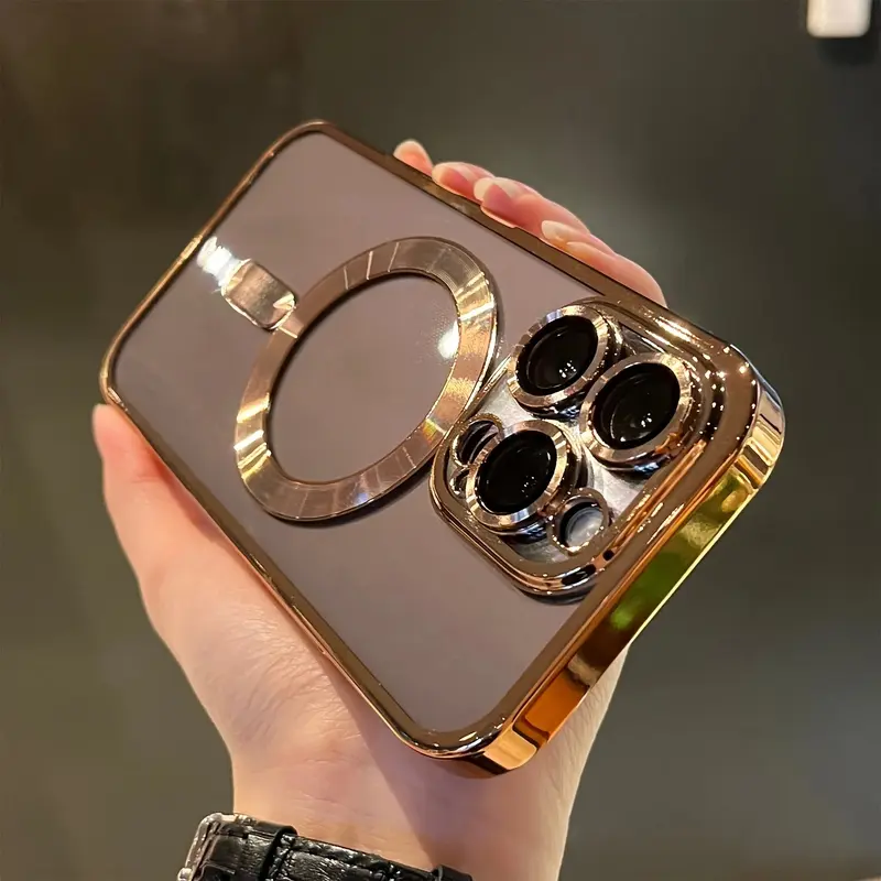 Wireless Charging Shockproof iPhone Case - High-Quality Electroplated Magnetic Absorption with Clear TPU Material - Includes Lens Film Protector 2