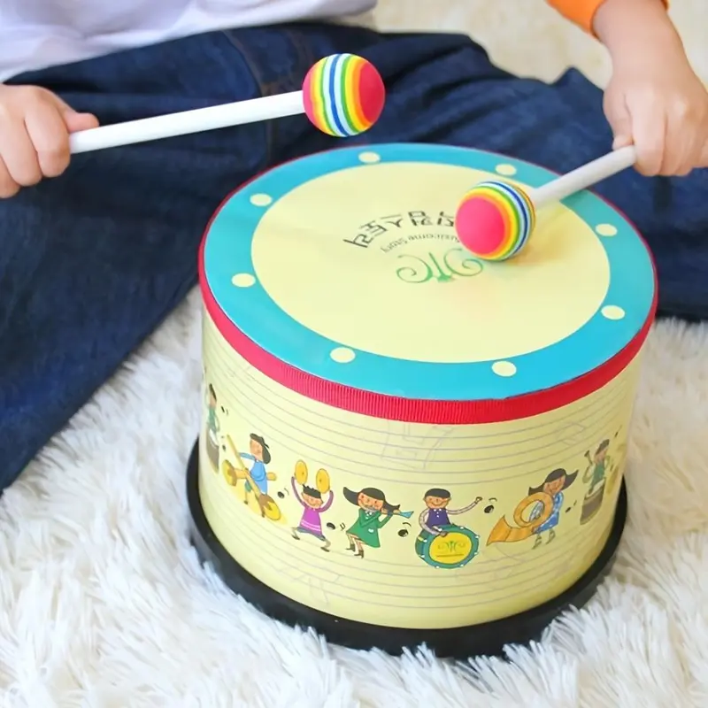 [Colorful Floor Tom Drum] Colorful 8-Inch Floor Tom Drum - 1pc with 2 Mallets - Music Percussion Instrument for Youngsters - Ideal Christmas Birthday Gift 0