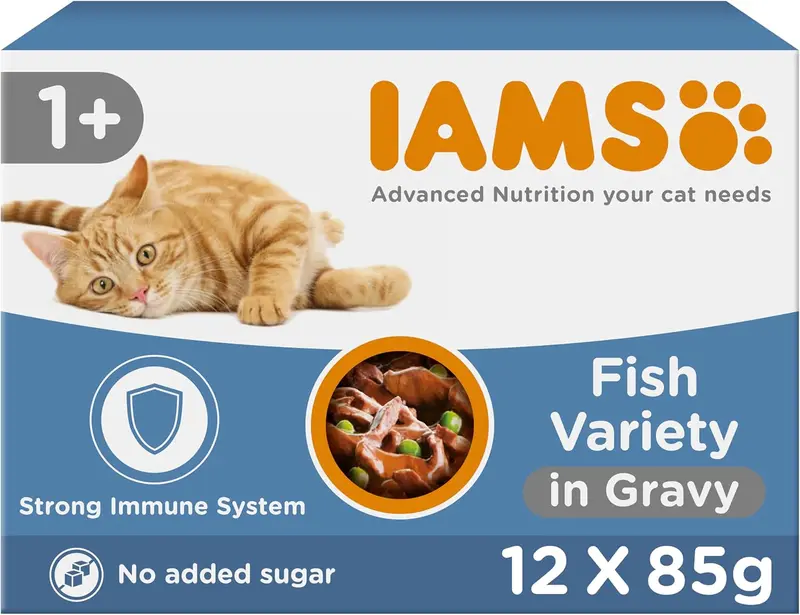 Delights Complete Wet Cat Food for Adult 1+ Cats Fish Variety in Gravy Multipack 12 x 85 g Pouches 0