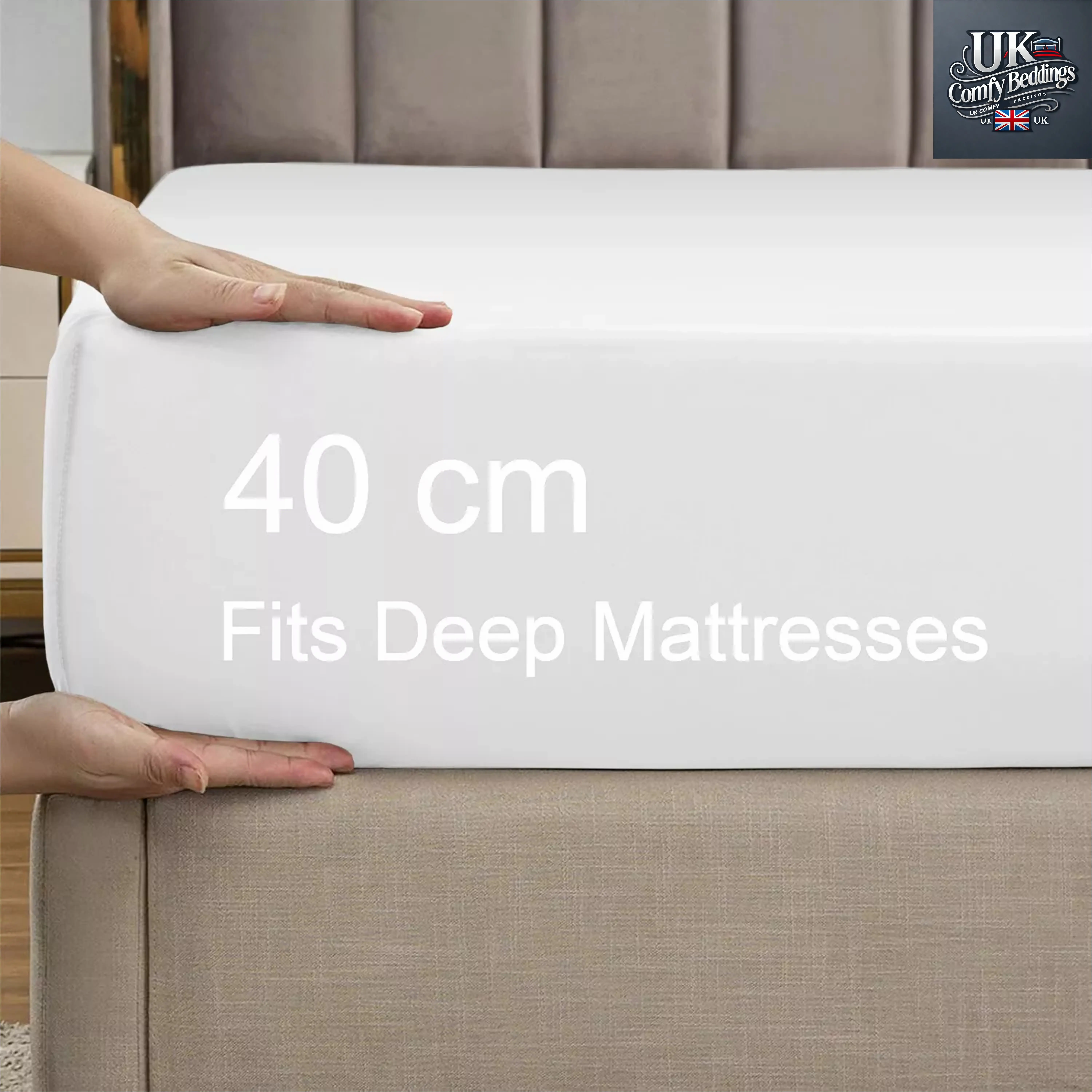 Egyptian Quality Extra Deep Pocket Fitted Sheet Bed Sheet 16 inch 40 cm or Plain Duvet Cover - Soft Brushed Microfiber Breathable Bed Sheets Shrinkage and Fade Resistant For Thick Mattress - All Sizes and Black,White,Cream,Grey,Silver colors Available