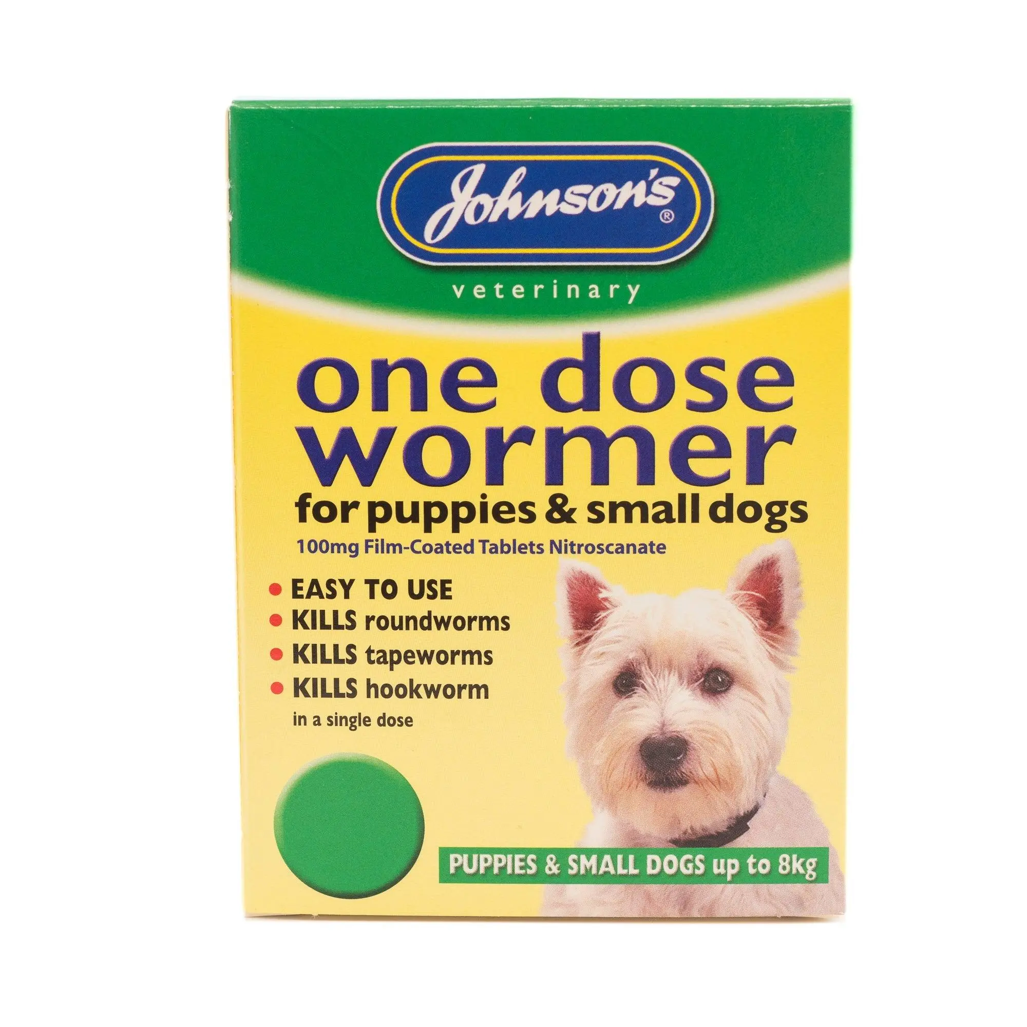 Johnsons One Dose Easy Wormer for Dogs - Size 1, 3 tablets