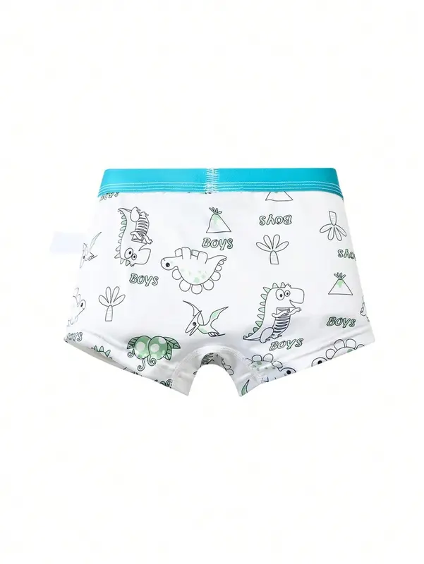 【Buy 1 with free gift】 4pcs/Set Young Boy Dinosaur Printed Briefs/Boxers, Stylish And Comfortable Underwear Suitable For All Seasons boys  underwear  kids 2