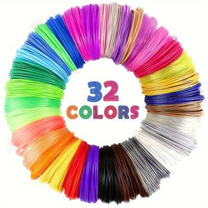 32 Colors 1.75mm 3D Pen PLA Filament Refills, 10 Feet Per Color, Total 320 Feet, Sample Pack for 3D Printing Supplies