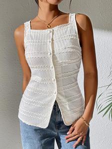 Women's Plain Tank Top, Casual Sleeveless Top for Summer, Ladies Clothes for Daily Wear