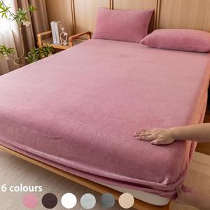 Fleece Decorative Silky Bedding Sheets Sets, 3 Counts/set Including 1 Count Microfiber Bed Sheets & 2 Counts Pillowcase without Filler, Soft Warm Bedding Set for Bedroom & Guest Room, Decorative Bedsheet Sets, Breathable Sheets, Silky Fitted Sheet