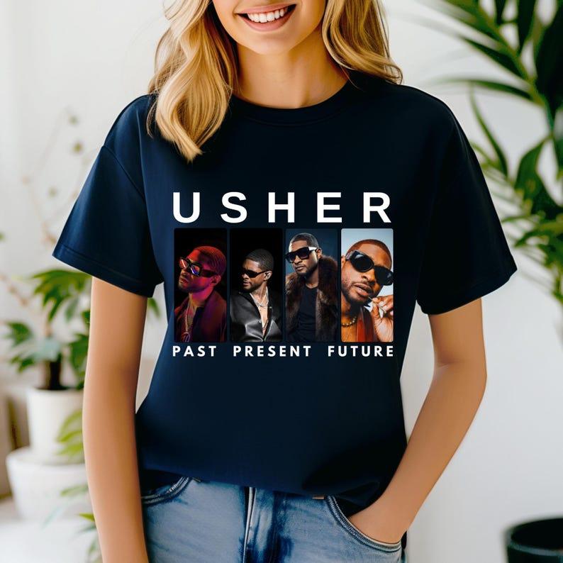 Usher Tee, Vintage Past Present Future,Usher Tour Tee, Usher Merch, Usher Concert ,Usher Tour T-shirt,Retro Shirt, Usher Show, Hip Hop Shirt 4