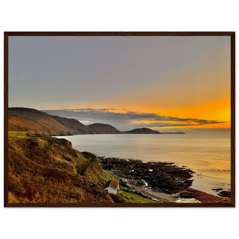 Niarbyl Sunset Isle of Man Museum-Quality Matte Paper Wooden Framed Poster 18x24″ inches 0
