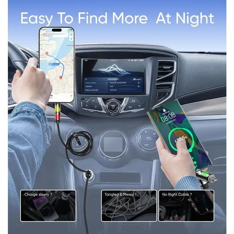 New-MAGIC JOHN 4-in-1 Charging Cable, Super Fast 240W Charging with RGB Light 5