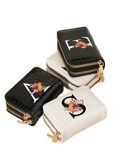 Fashion Letter Crocodile Pattern Short Wallet, 2025 New Style Casual Versatile Zipper Card Holder Organizer for Women, Credit Card Case, Trendy All-match Short Wallet Bag Essentials for Daily Use, Business Fashionable Card Holder
