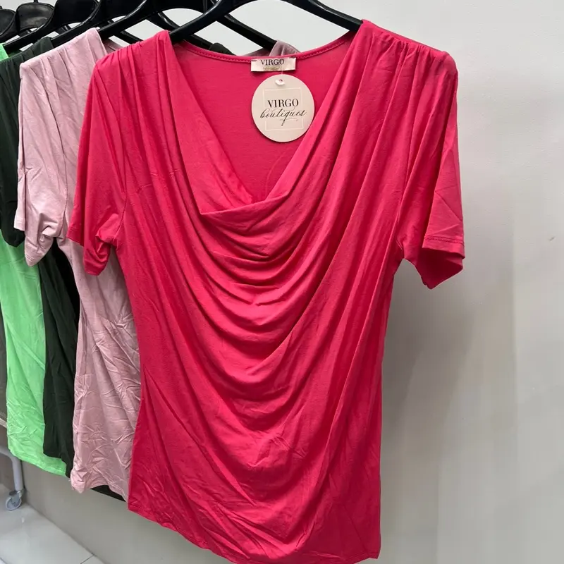 VIRGO BOUTIQUEnova - cowl neck viscose cap sleeve t-shirt top 1