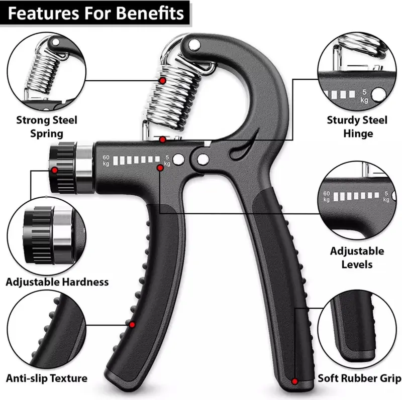2 Pack 0-60Kg Hand Griper Strengthener, Heavy mag grip Squeezer With Digital Display, Finger Exercise For Home Gym, Workout Equipment, Christmas Gift, Adjustable hand Grip master realer hand gripper trainer grippy 6