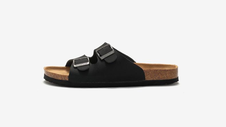 Product Introduction of High Quality Custom Logo Summer Men Sandals 2025 Leather Upper Cork Sole Slippers 8