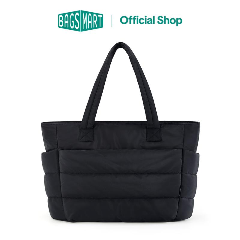 BAGSMART Bubble 20L Puffy Tote Bag for Women Quilted Laptop Shoulder Handbag, Lightweight Work Tote with Multiple Compartments for Travel & Work