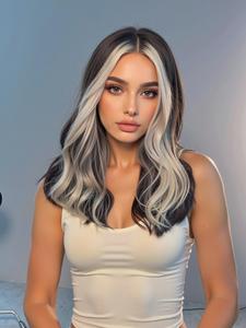 18 Inch Long Curly Wigs for Women, Gorgeous Fluffy Wigs without Bangs, Synthetic Full Machine Wigs for Party, Daily Use